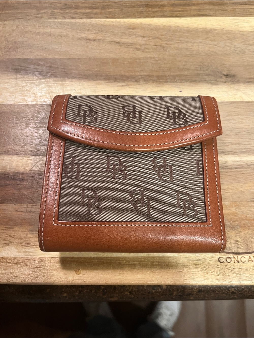 Men's Bifold Wallet in Brown Monogram Canvas & Tan Leather